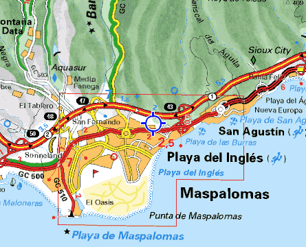 Maspalomas-Meloneras-Kaart | Gran Canaria